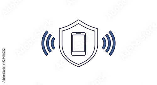 A shield protecting a mobile device from wireless threats in a secure environment viewed from the front