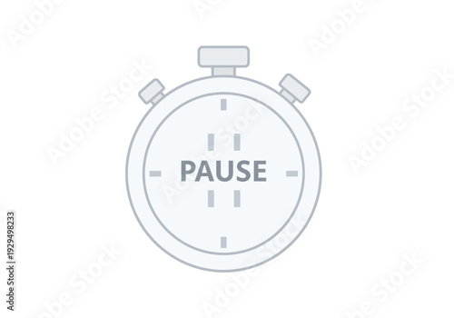 Stopwatch with Pause Symbol Indicating Interruption or Break.