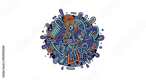 Hand Drawn Programming Code Brackets with Tag Symbol, Isolated