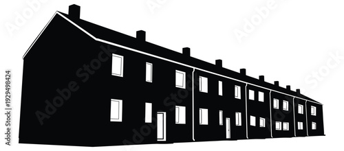 Modern townhouses in urban setting with sleek design