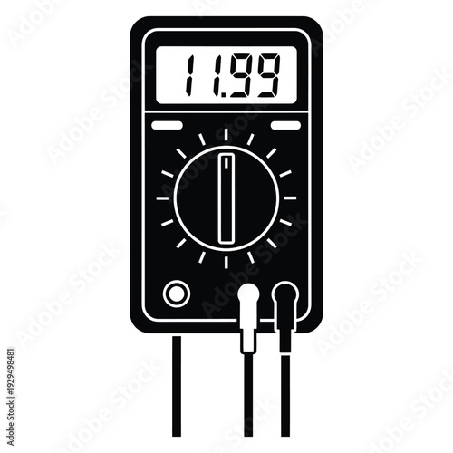 Modern digital multimeter icon with precise measurement display
