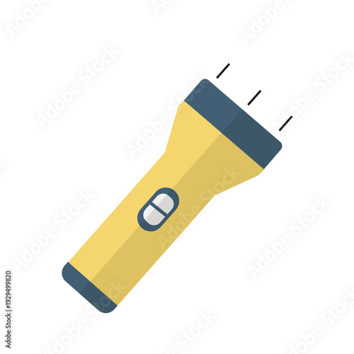 Flashlight Design Illustration on a White Background Is Bright