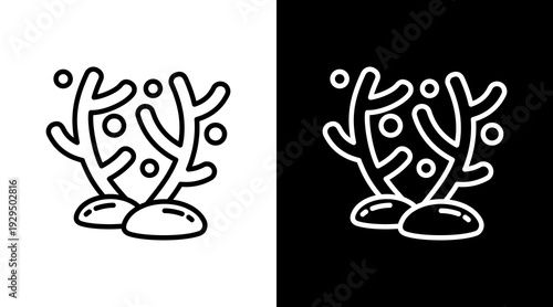 Coral Icon Sheet Black And White