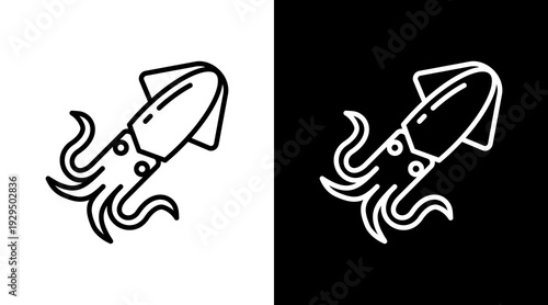Squid Icon Sheet Black And White