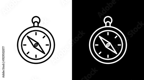 Compass Icon Sheet Black And White