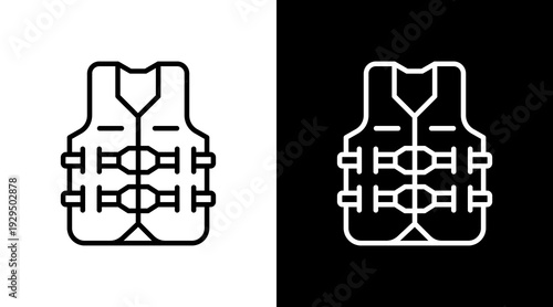 Life Jacket Icon Sheet Black And White