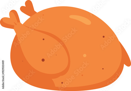 Roasted turkey ready for serving sits on a white surface