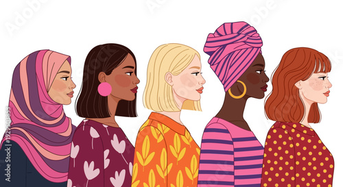Diverse Women Profiles: Celebrating Unity, Multiculturalism, and Female Empowerment