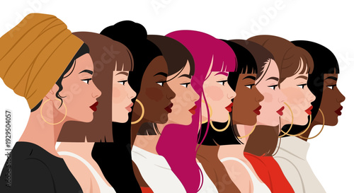 Diverse Women Stand Together: Unity, Empowerment, and Multicultural Sisterhood in Profile
