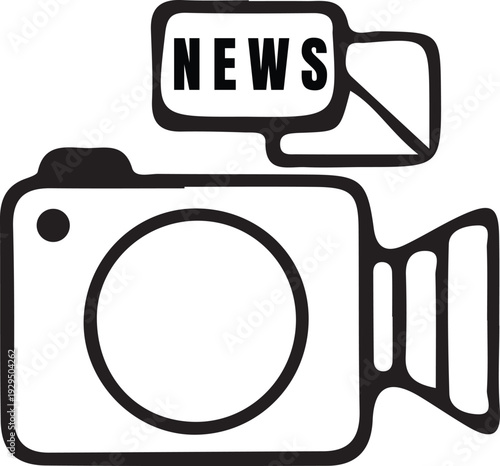 News Camera Icon Vector
