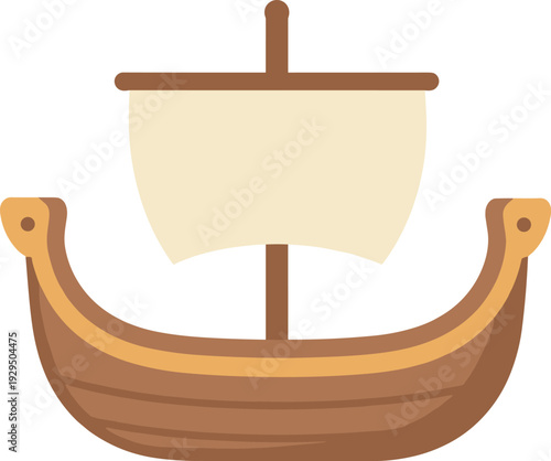 Whimsical viking ship sails on an adventure