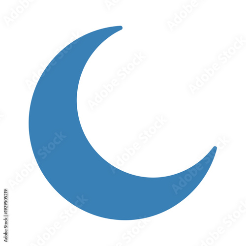 Simple Blue Crescent Moon Design