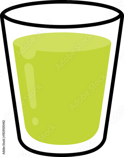 Refreshing glass of vibrant green juice for healthy lifestyle illustration