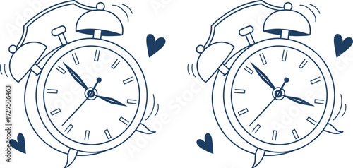 Minimalist Vector Icon of Analog Clock with Heart Shaped Hands Representing Time Stewardship