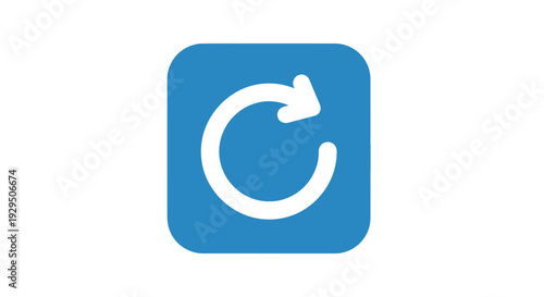 Blue Button with White Reload Symbol.