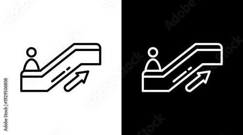 Escalator Up Icon Sheet Black And White