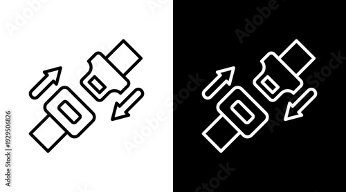 Seatbelt Icon Sheet Black And White