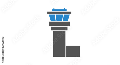 Air Traffic Control Tower Simple Illustration.