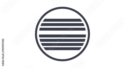 Black and white circle symbol icon.