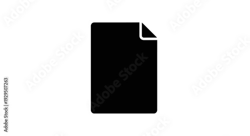 Black Document with Folded Corner.