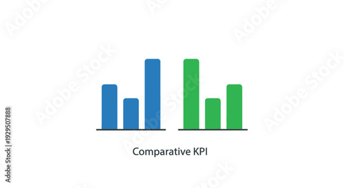 Comparative KPI Bar Chart Graph Statistics.