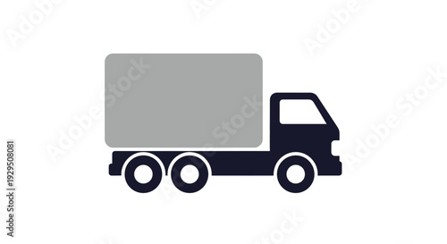 Delivery Truck Vector Illustration Side View.