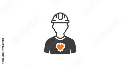 Engineer Worker Icon Hard Hat Illustration.