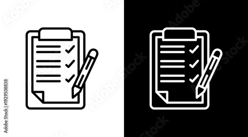 Checklist Icon Sheet Black And White