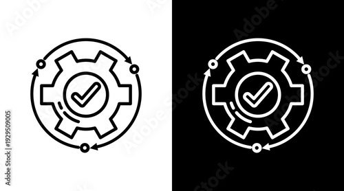 Control System Icon Sheet Black And White