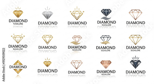 Luxury diamond logos collection for jewelry branding