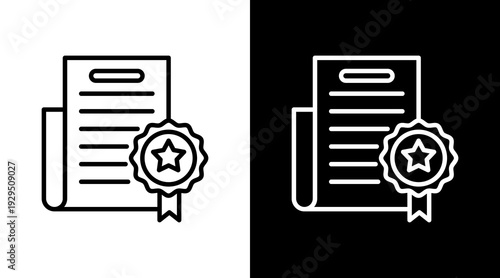 Certificate Icon Sheet Black And White