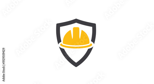 Hard Hat and Shield Protection Logo.