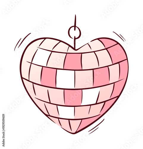 Pink christmas discoball for disco ball mirror and day poster western. Party dance cowgirl for vinyl love american and 70s pixel print. Ball pink isolated for disco logo vintage and globe girly hand.