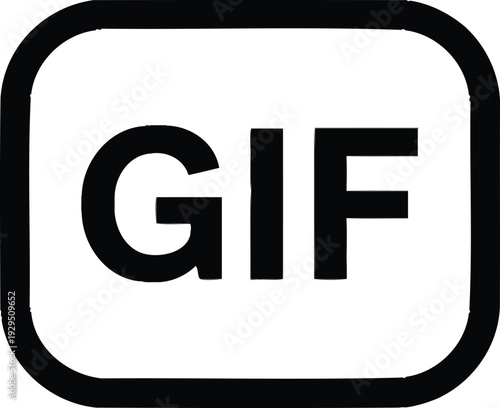 GIF File Format Label Icon Vector Illustration