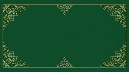Elegant green and gold frame with ornate floral corner designs