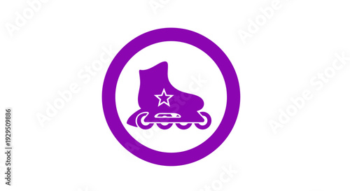 Purple Roller Skate Icon Design.