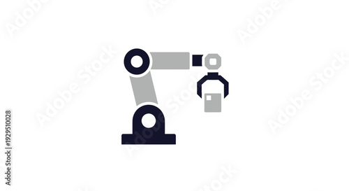 Robotic Arm Illustration with Mechanical Claw.