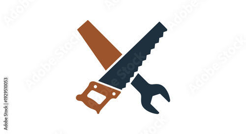 Saw and Wrench Tools Illustration.