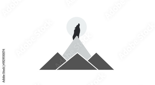 Silhouette of a person on mountain peak.