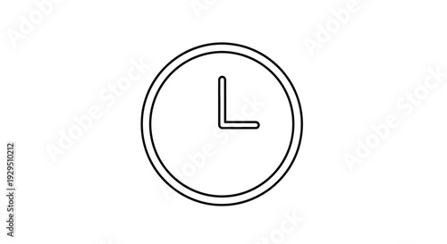 Simple Line Drawing of a Clock Face.