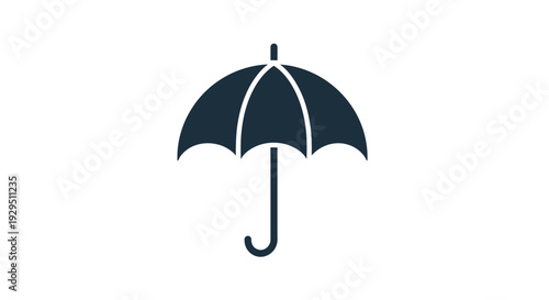 Black Classic Umbrella with White Trim.
