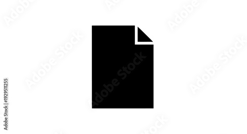 Black Document Page Icon Symbol.