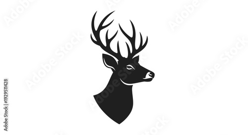 Black silhouette of a deer head.