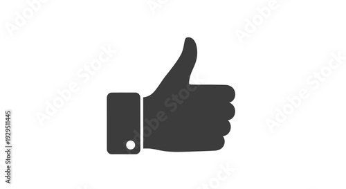 Black thumb up hand sign icon.