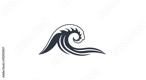 Black wave icon graphic design element.