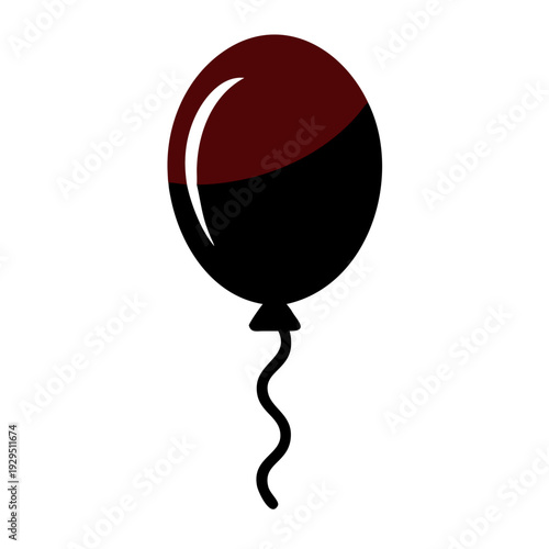 Wallpaper Mural Black and maroon balloon with a string, symbolizing celebrations, parties, and festive occasions Torontodigital.ca