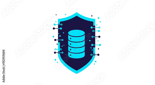 Secure Database Protection Icon Representing Data Safety and Cybersecurity Measures