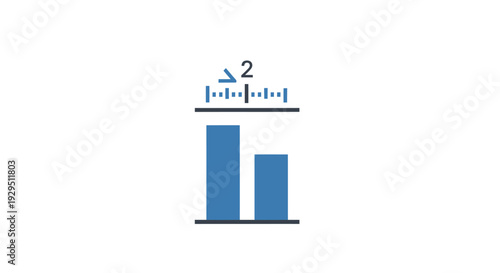 Blue Bar Graph with Statistical Notation.