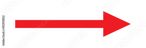 Arrow icon. Simple long vector arrow. Growing business arrow. Profit arow. Concept of sales symbol icon with arrow moving up. Long arrows. Red arrow pointing vector. Straight right long arrow pointing