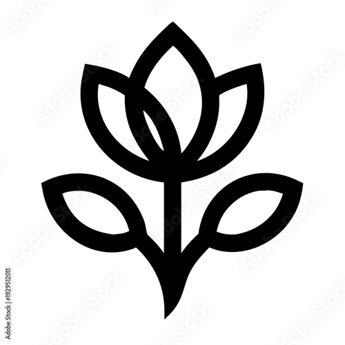 Wallpaper Mural Black lotus flower icon or logo isolated on transparent background Torontodigital.ca